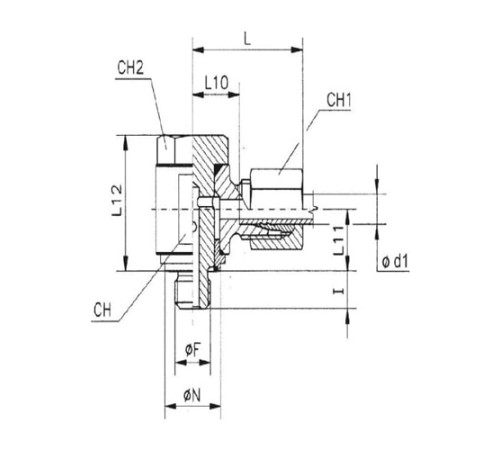 Угольники Banjo с уплотнительным кольцом TN111GG M в Слуцке