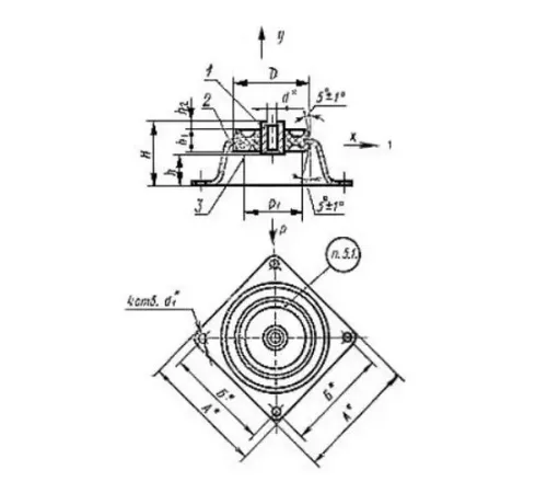 Амортизаторы приборные резинометаллические чашечные в Слуцке