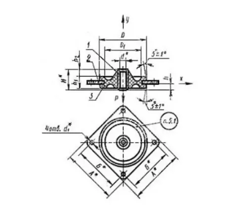 Амортизаторы приборные резинометаллические пластинчатые в Слуцке