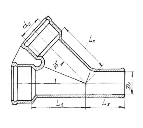 Косые чугунные тройники 45° в Слуцке с доставкой по Беларуси