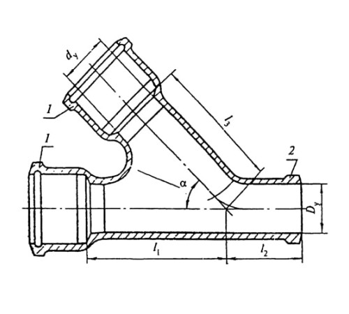 Косые чугунные тройники 60 градусов в Слуцке