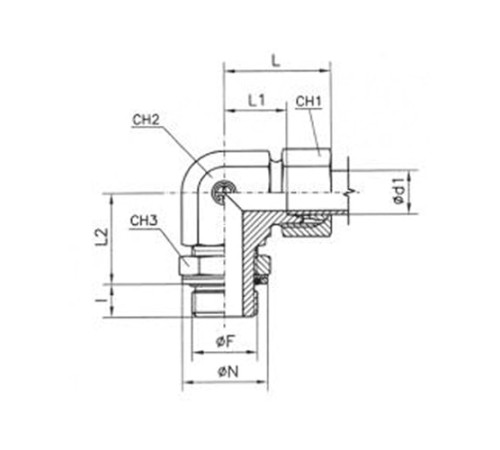 Угольники ввертные TN 514 с уплотнением в Слуцке