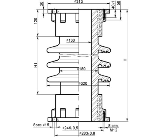 Фарфоровые армированные покрышки ПНК для конденсаторов в Слуцке