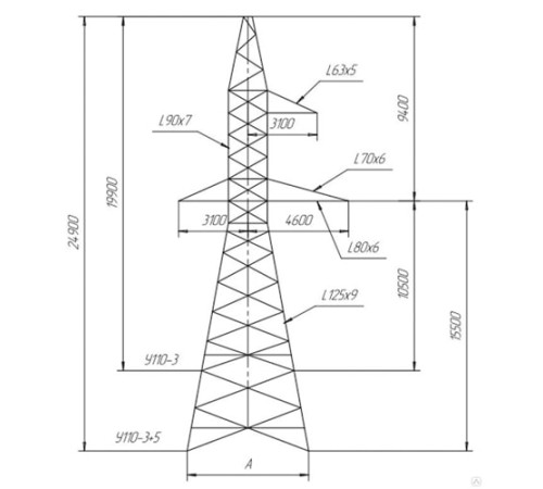 Промежуточно-угловые опоры ЛЭП в Слуцке с доставкой по Беларуси